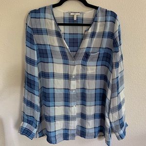 Joie Plaid button up blouse